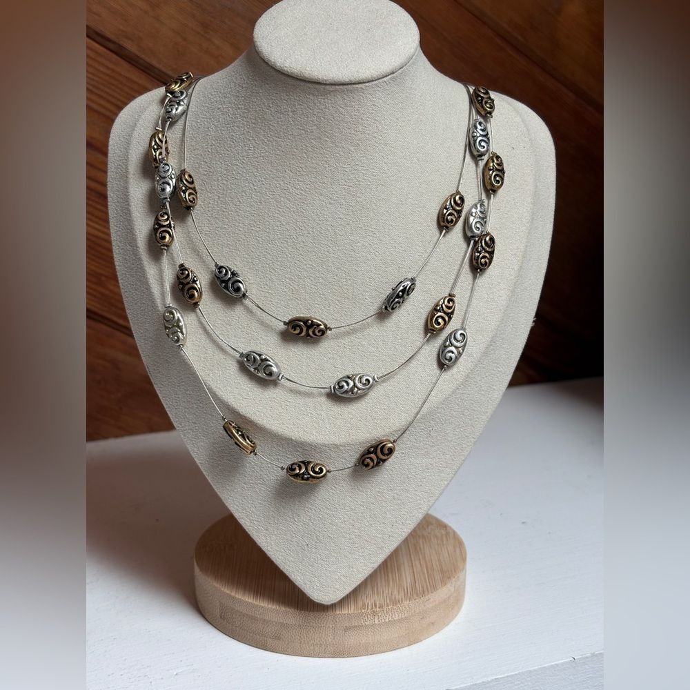 Matte Gold & Silver Plated Carried Away Necklace, 16”